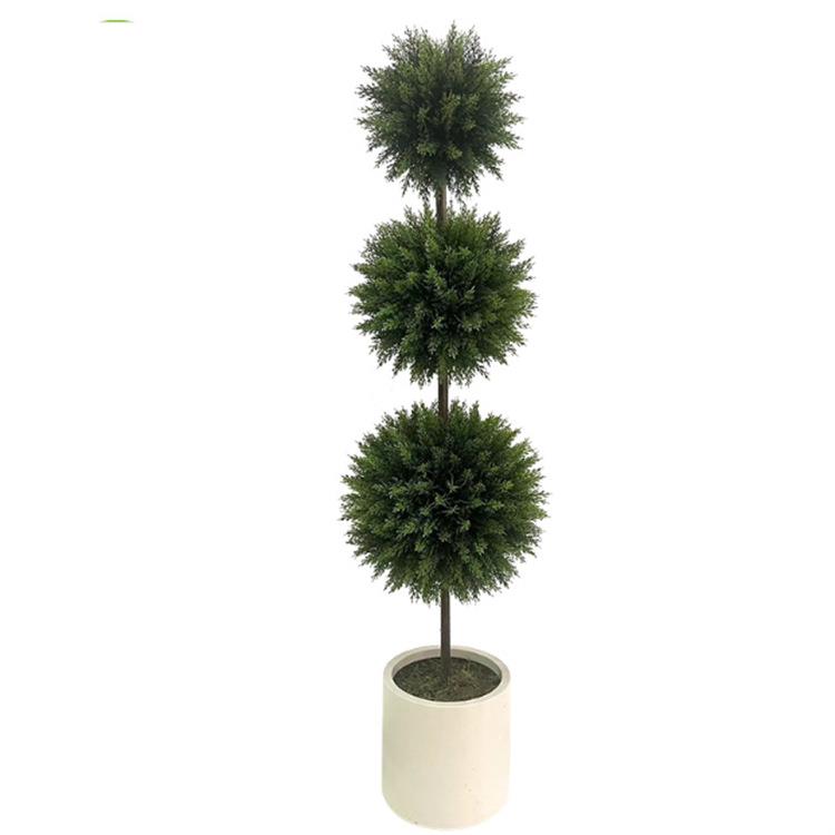 仿真松柏球双球三球树绿植假草球造景观庭院商场酒店大厅装饰摆件