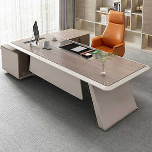 老板办公桌简约现代总裁电脑桌椅组合办公室单人轻奢大班台老板桌