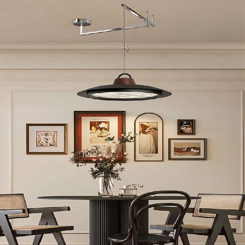 渔夫帽摇臂餐厅吊灯中古风创意饭厅设计师款2025年新款可位移灯具