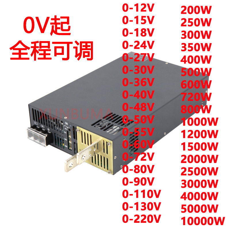400W500W600W800W1000W可调电压开关电源1G2V24V36V48V60V80V110V