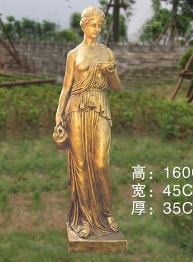 欧式人物雕像提壶端杯仕女酒吧咖啡厅装饰酒神摆件庭院流水摆设