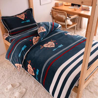 学生宿舍床上三件套冬天牛奶绒2024新款加厚珊瑚绒加绒被套床单人