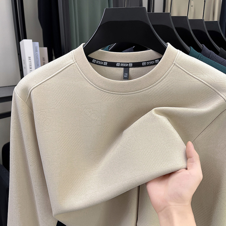 LUXURY PIG卫衣男新款秋冬装纯色长袖t恤男士圆领休闲上衣服6009