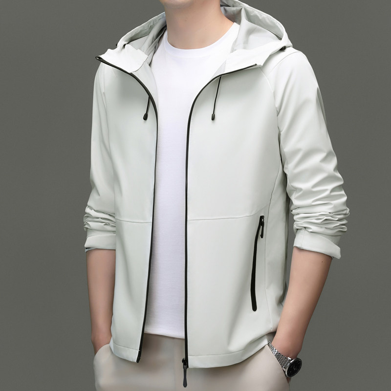 LUXURYPIG新款男士夹克商务休闲时尚连帽冲锋衣外套上衣RR-JK5201