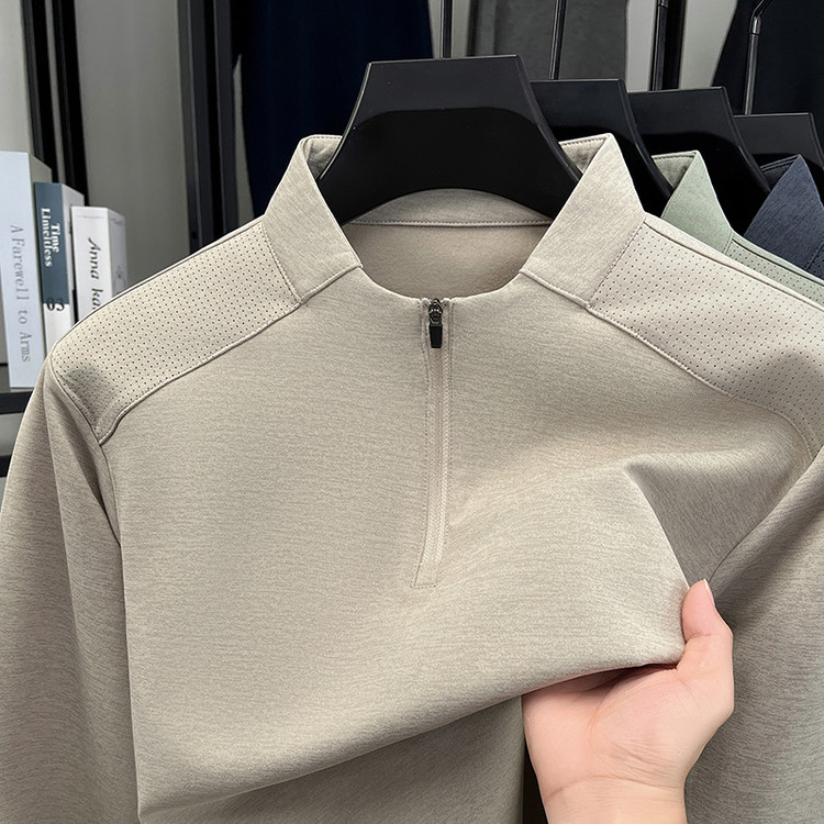 LUXURY PIGT恤男士立领半拉链长袖针织衫时尚百搭上衣Polo衫6028