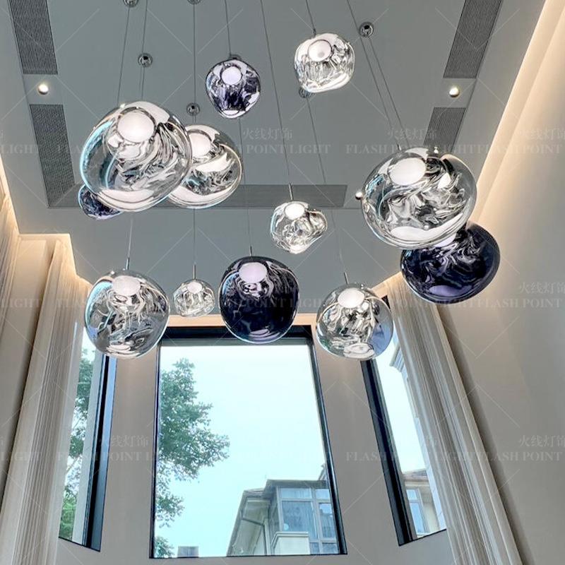 客厅设计师吊线loft灯楼梯空客熔岩餐厅挑吊灯设计复式复式楼吧台