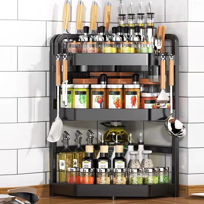 厨房置物架台面角落三角调料挂架墙角挂件转角收纳壁挂免打孔架子