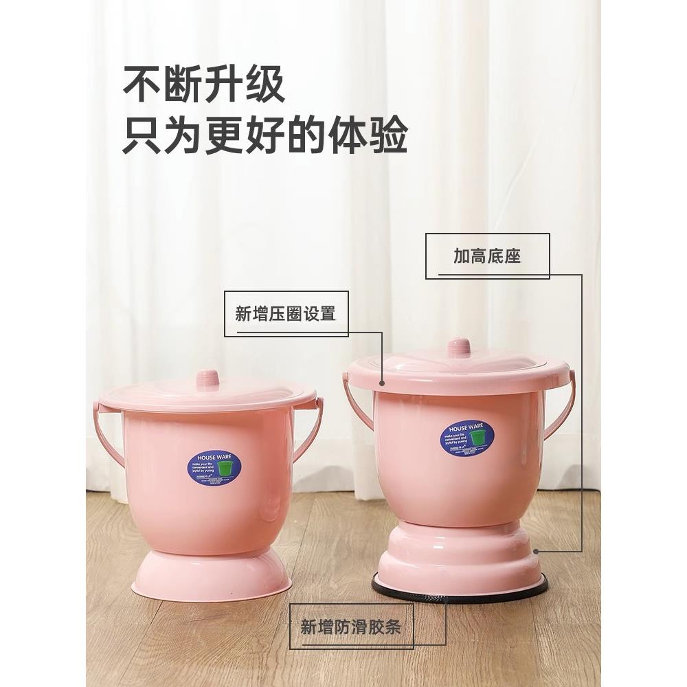 g老年夜人用可移动马尿桶尿桶防臭房间便成人家用带盖尿盆盆壶