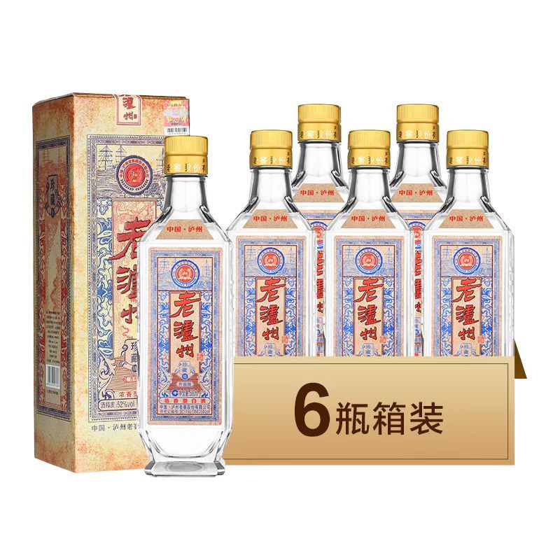 老泸州珍藏升级版52度浓香型纯粮食高度白酒500ml*6瓶整箱礼盒装
