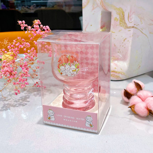 玻璃高颜值水杯女奶茶家用果汁杯子批发 版 权 三小兔郁金香夏季