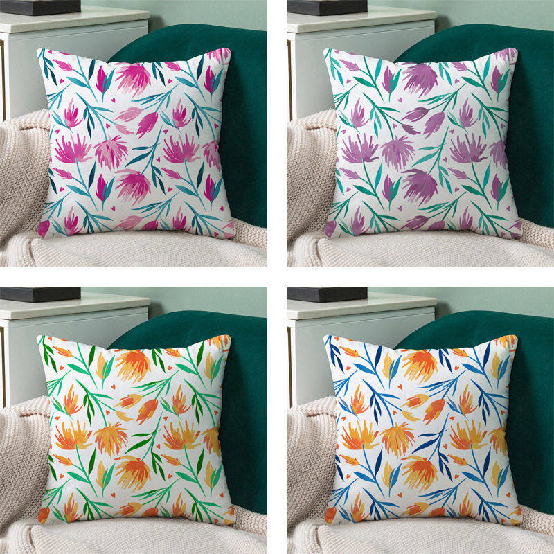 跨境植物花卉抱枕套家居沙发客厅靠枕方形靠枕车载抱枕床上靠背枕,居家布艺,靠垫/抱枕,淘宝优惠券,粉丝福利购,淘宝优惠卷