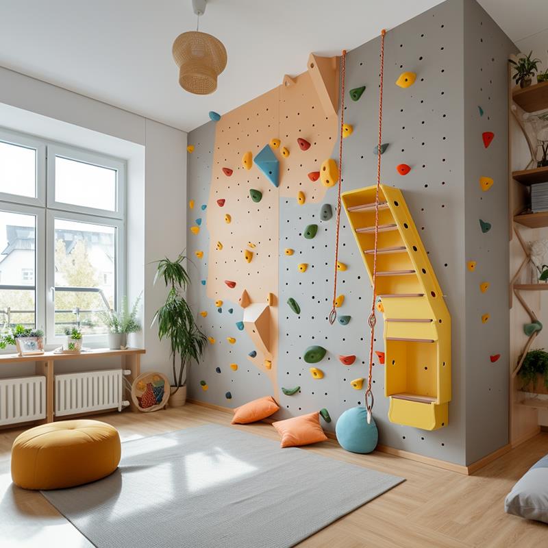昂岩岩房墙墙童定君家用攀爬幼园童制家儿攀庭儿室内攀JZI儿墙