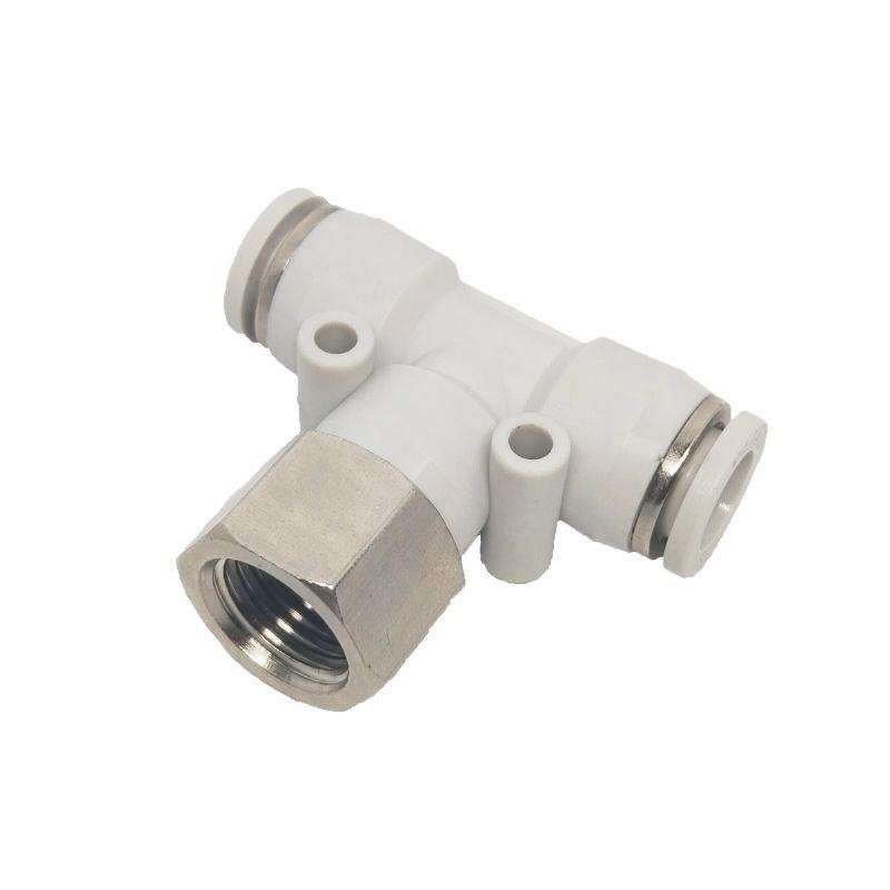 气动PBF04/6/8/10/12mm-M5/01/2/3快速插气管三通内丝牙螺纹接头