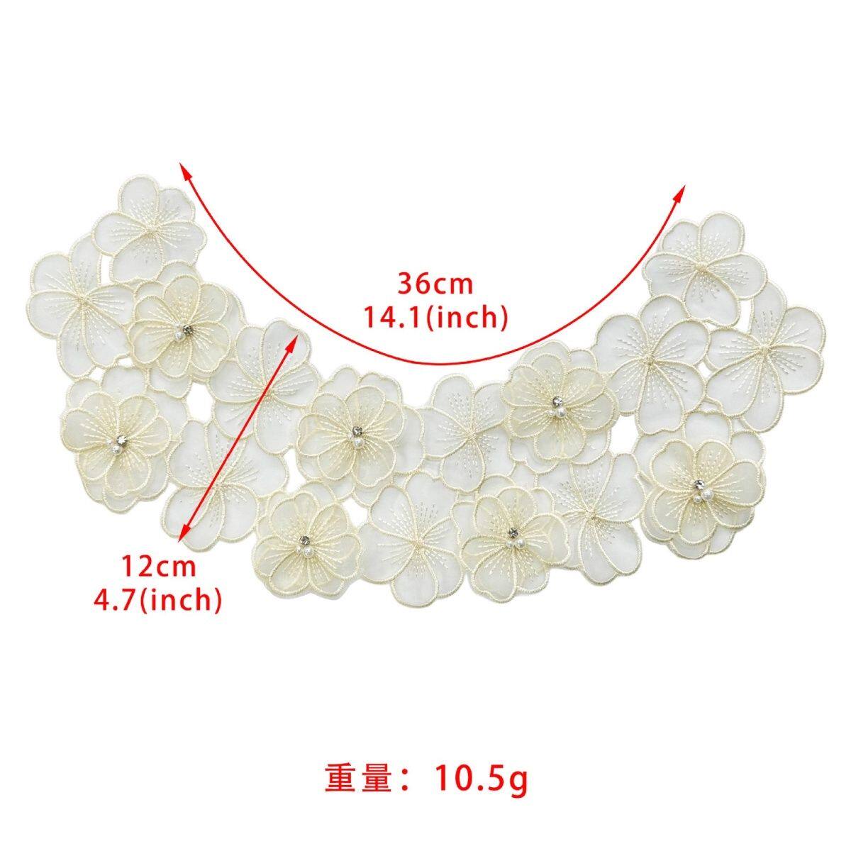 立体欧根纱花朵领花蕾丝装饰配件百搭时尚手工DIY领子辅料