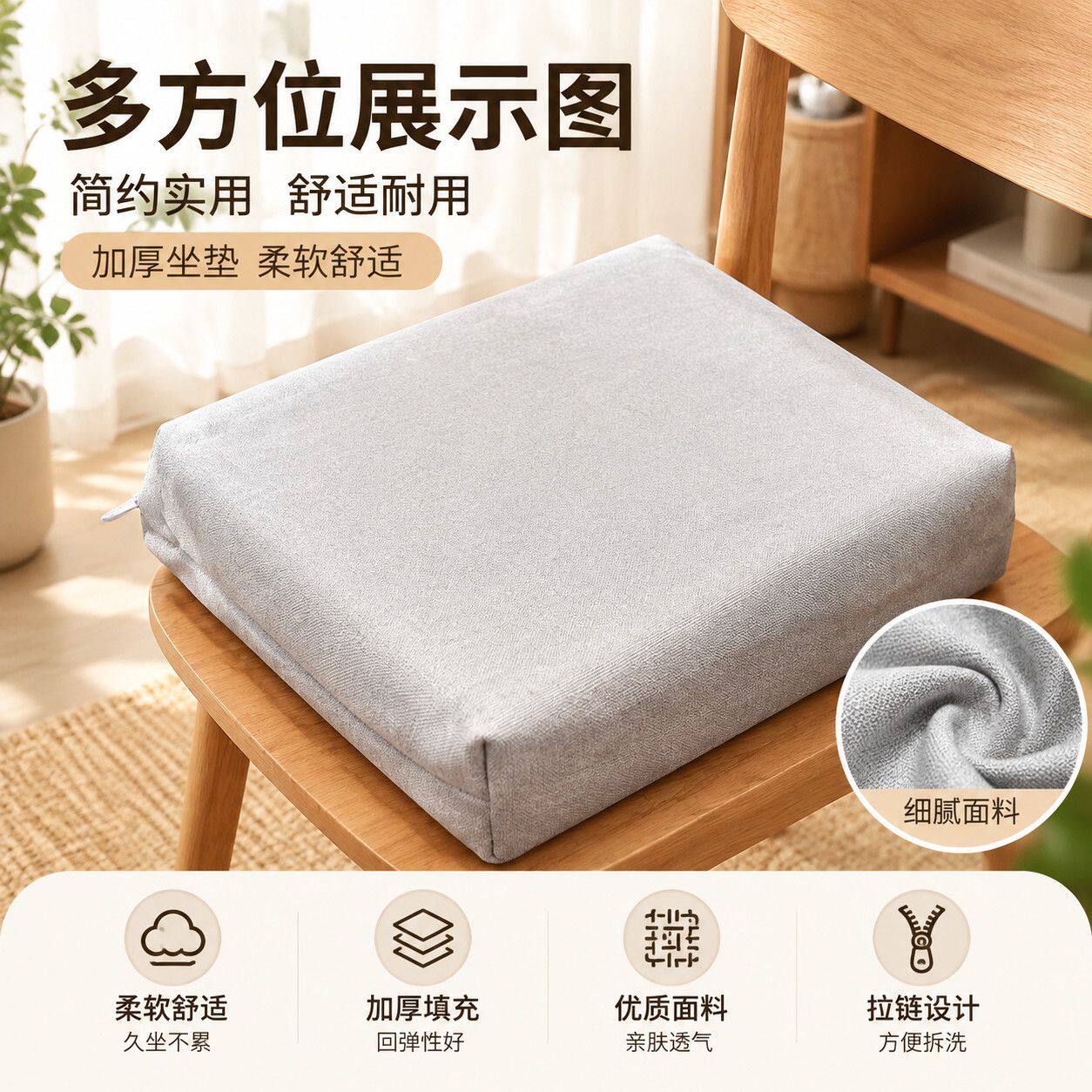 手工钩织包包专用帆布内衬袋纯色拉链大容量规整收纳包内置内胆