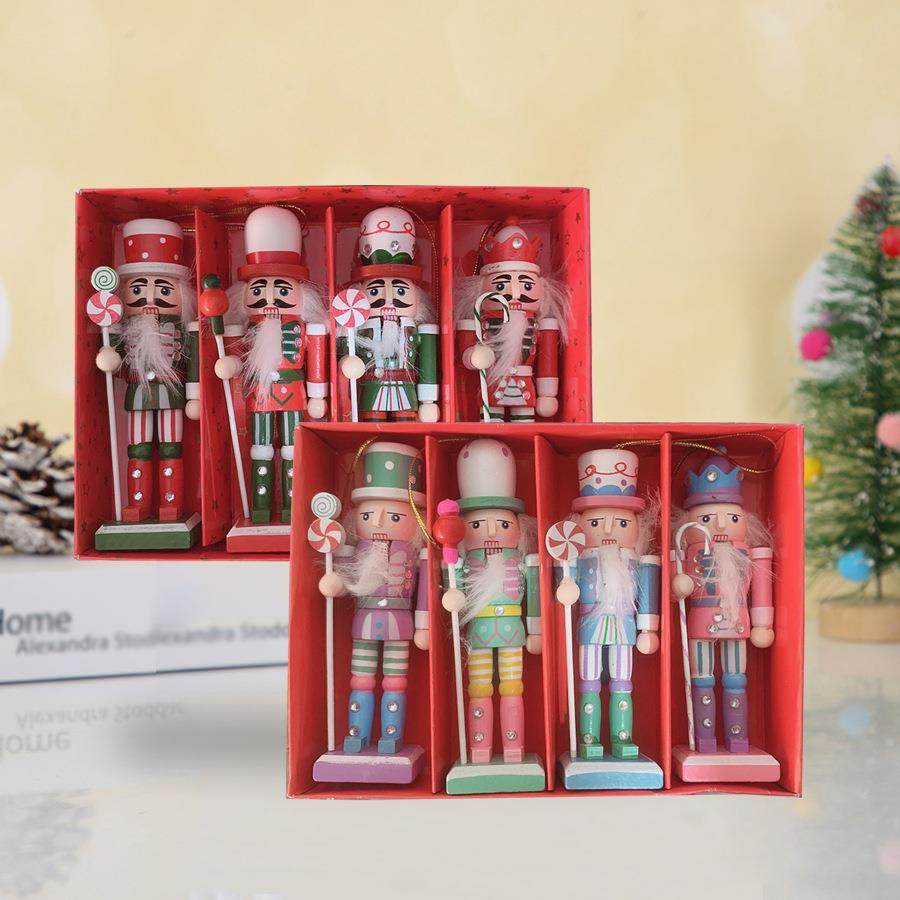 严选12CM木质木偶胡桃夹子圣诞装饰品摆件小挂件桌面橱窗装饰节