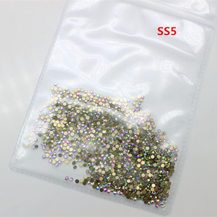 精品平底圆形幻彩钻水晶玻璃材质脸妆指甲贴钻鞋子粘钻美甲用钻