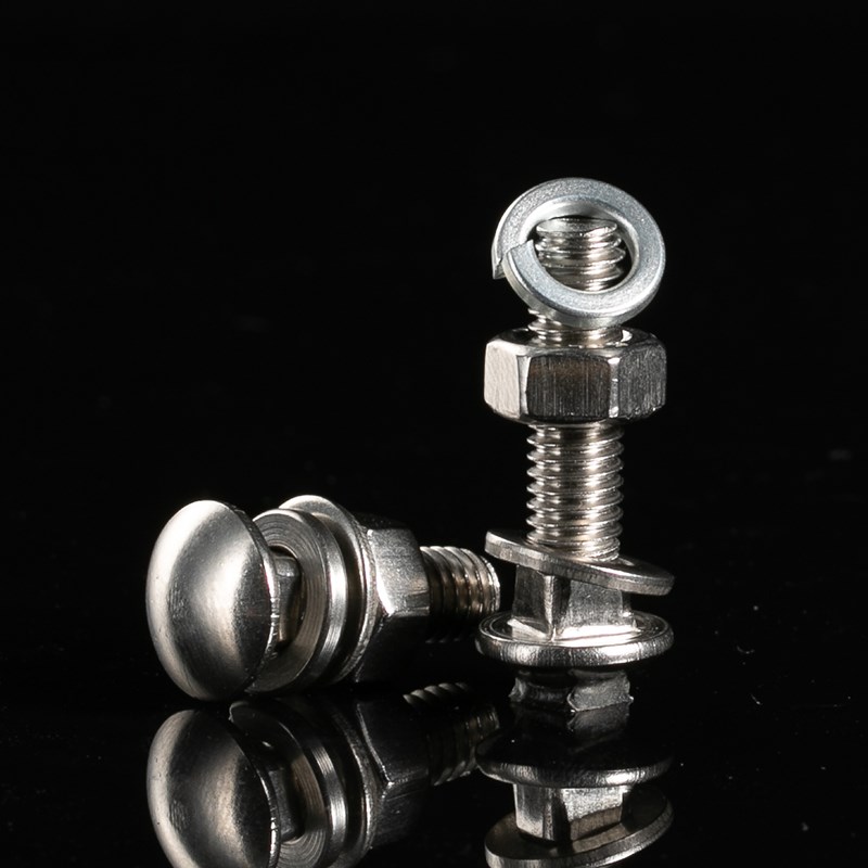 304不锈钢马车螺栓螺丝螺母平弹垫套装半圆头方颈3MM4M5M6M8M10M1