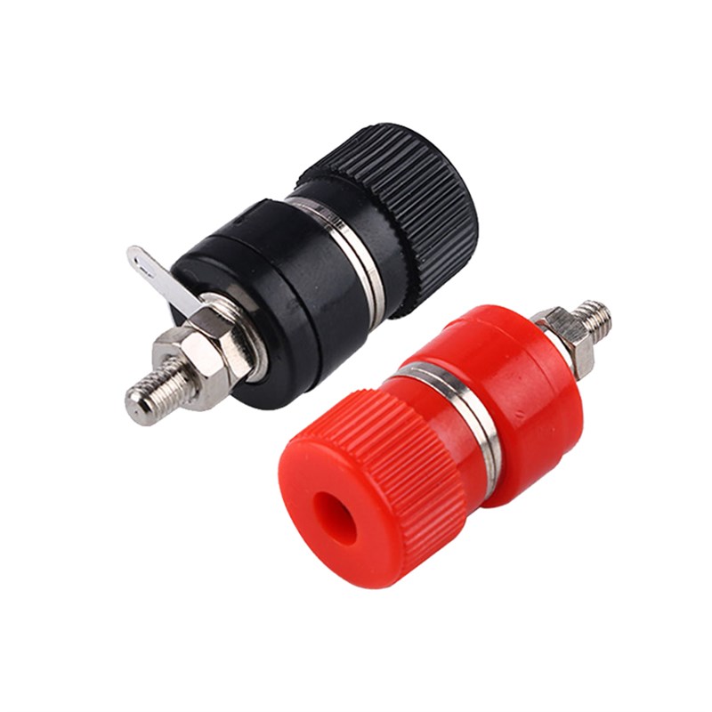 JS 222逆变器接线柱端子 4mm接插件接地柱M4红色/黑色 送垫片螺帽