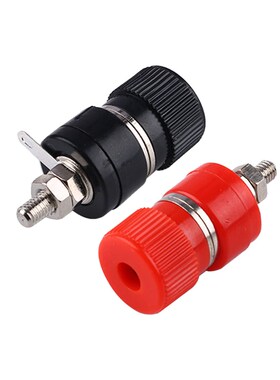 JS 222逆变器接线柱端子 4mm接插件接地柱M4红色/黑色 送垫片螺帽