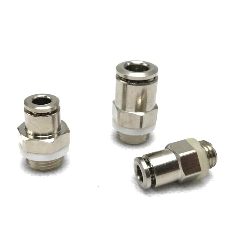 气管快速接头PC4-M8*1M6*0.75公制螺纹6-M10*1M12黄油咀配件快插