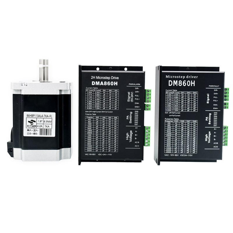 86步进电机套装4/6/8/12N.M 驱动器MA860防尘油封大力矩开环马达