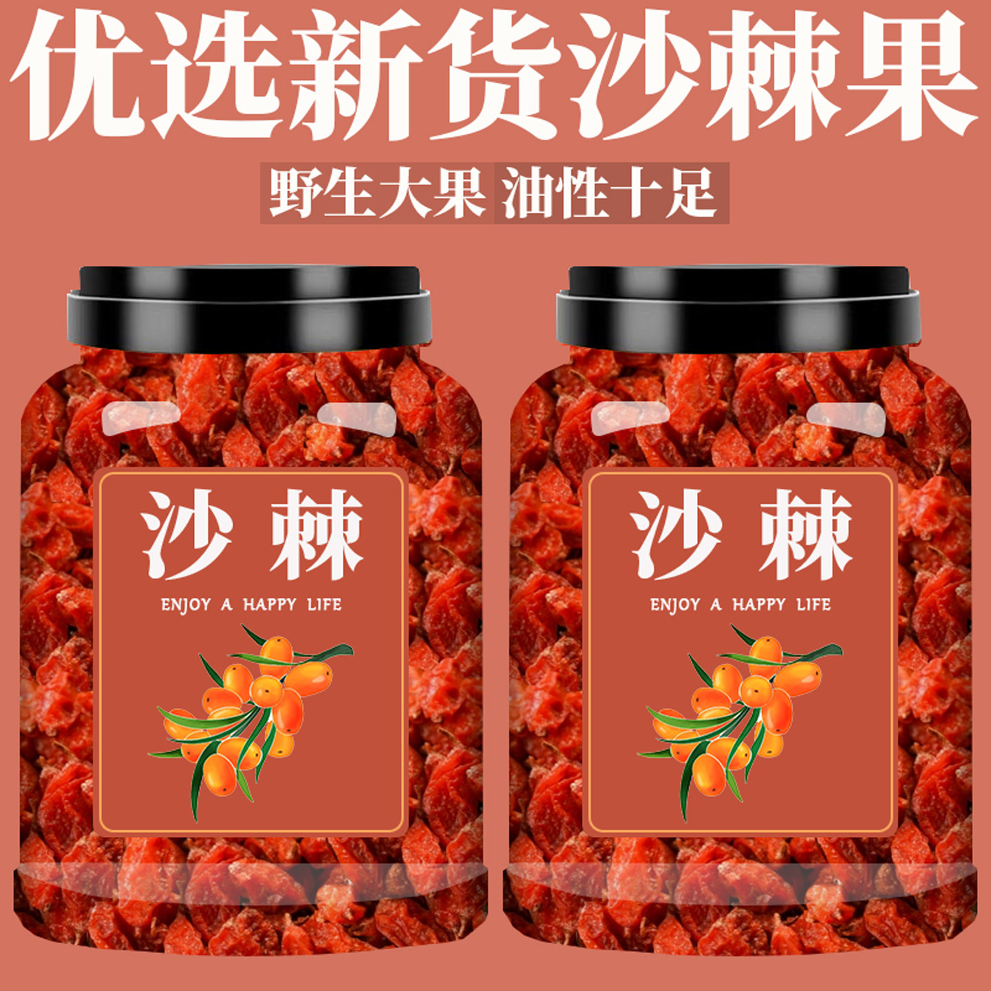 沙棘果野生500g沙棘果干新疆沙棘果干片红果正品无提油沙棘果