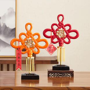 陶瓷红色中国结家居卧室创意中式摆件节日送礼