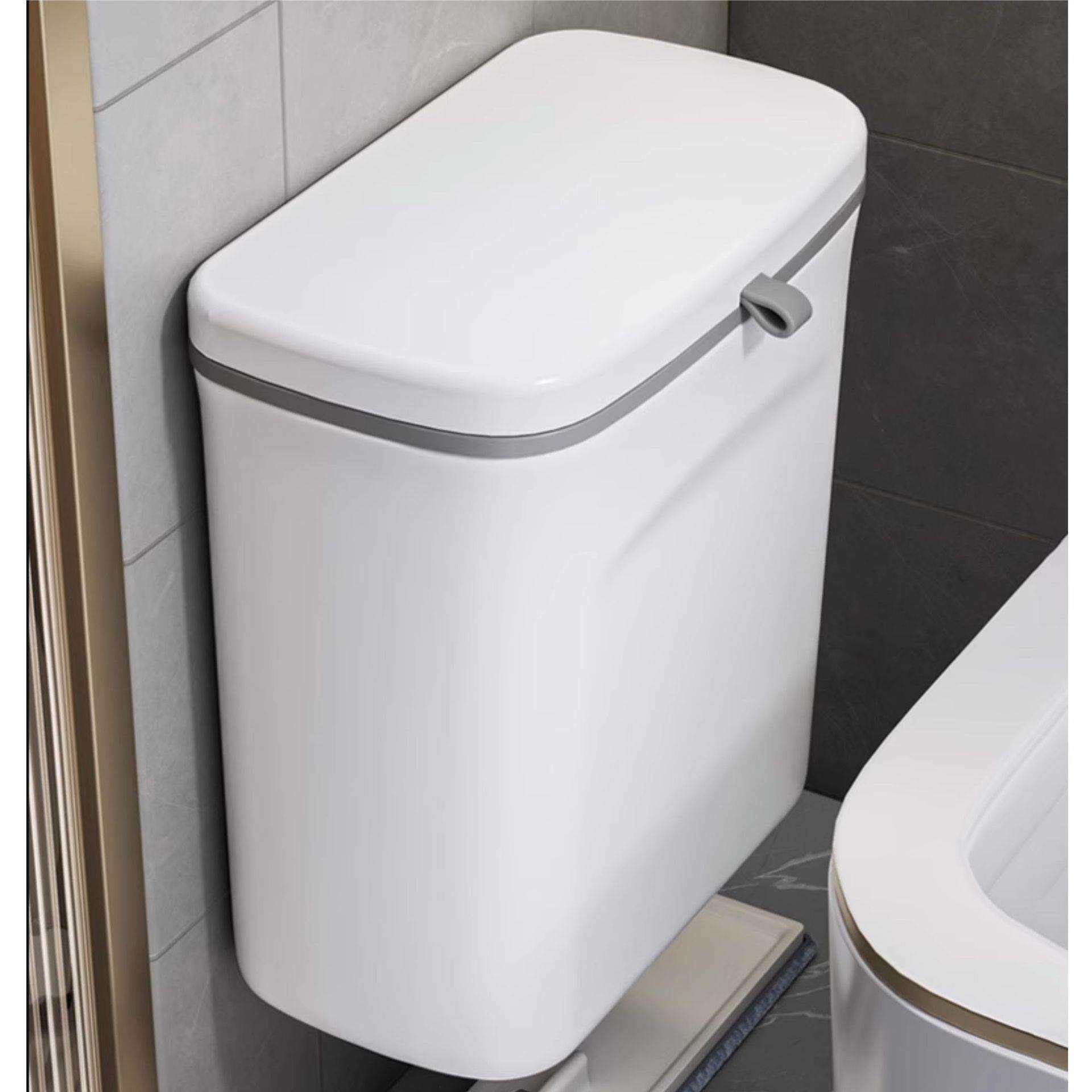 壁挂式垃圾桶家用卫生间厕所带盖夹缝纸篓收纳桶厨房大容量垃癝郒