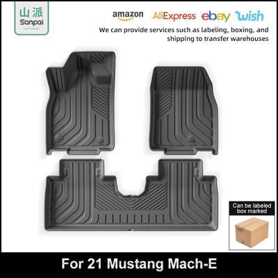 适用于21款福特电马MustangMach-E汽车脚垫TPE脚垫后备箱垫外贸