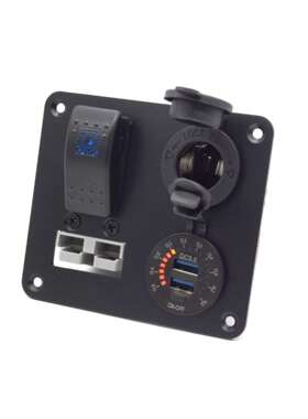 热销4合1关组合面板电源母座双USB车充电连接器