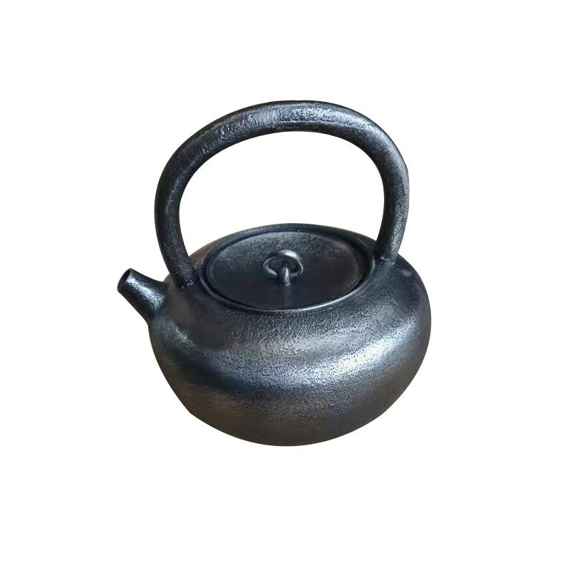 手工砂铁壶铸铁茶壶生铁壶茶具带木盒龟延堂印章手工制作老铁壶