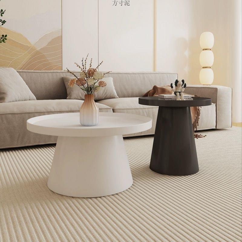 现代奶油北风欧简约铁艺茶几小户型客厅家用网红圆形轻奢组合工厂