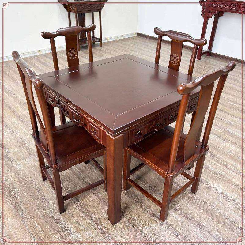 八仙桌实木方桌子客厅家用农村中堂老式实木餐桌饭店圆形正方形桌