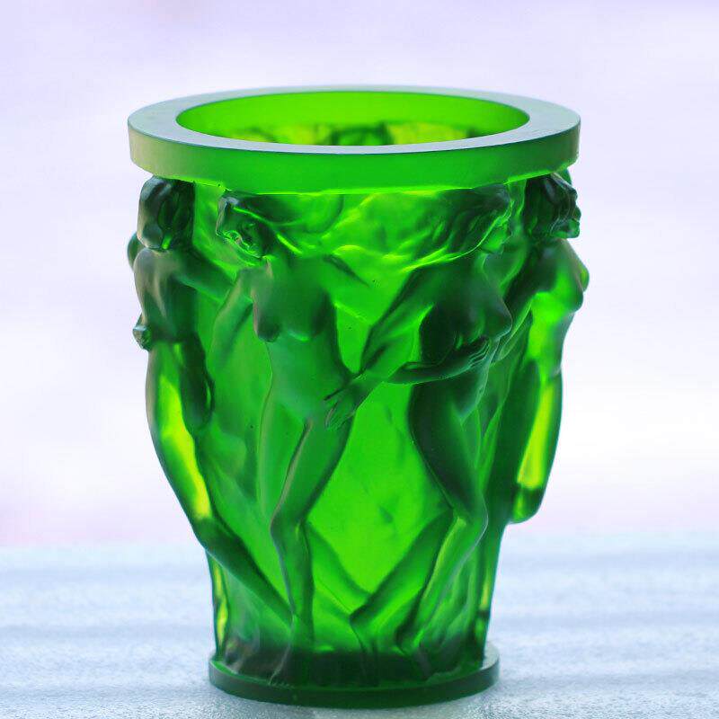 琉璃花瓶女神浮雕创意摆件居家客厅玄关高档轻奢装饰摆放插花家居