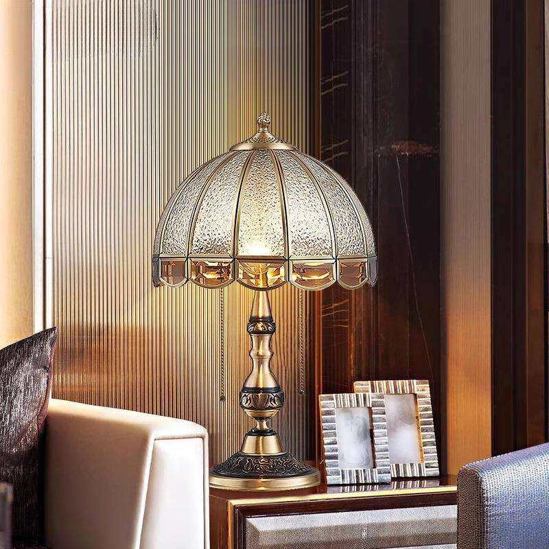 美式全铜台灯卧室床头灯客厅欧式奢华复古装饰房间书房灯T569