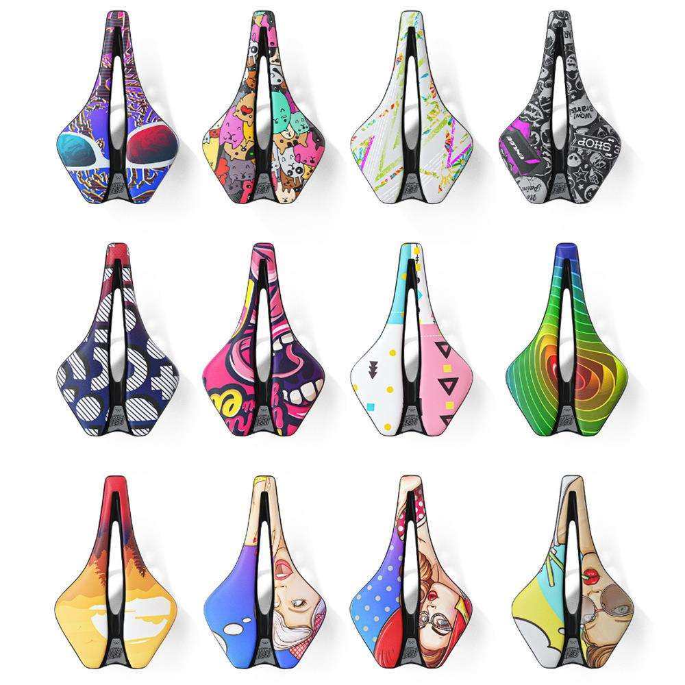 公路自行车坐垫舒适中空鞍座山地折叠车耐用潮流个性坐垫通用车座