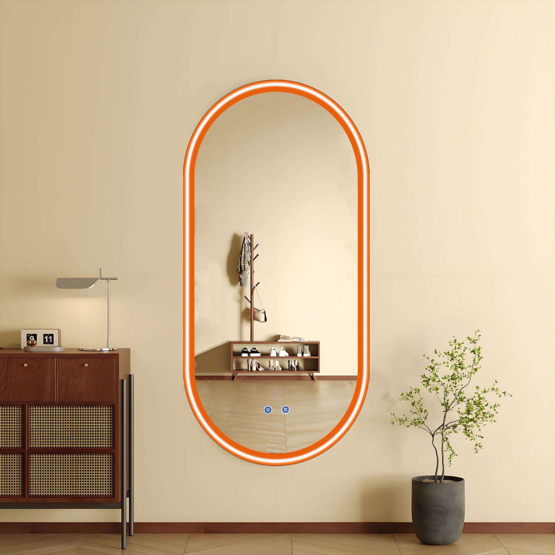 居家可触摸发光浴室镜子椭圆形高清除雾智能镜浴室镜led镜防雾