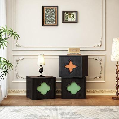 中古风实木复古自由组合电视柜客厅沙发边柜餐边柜卧室床头收纳柜