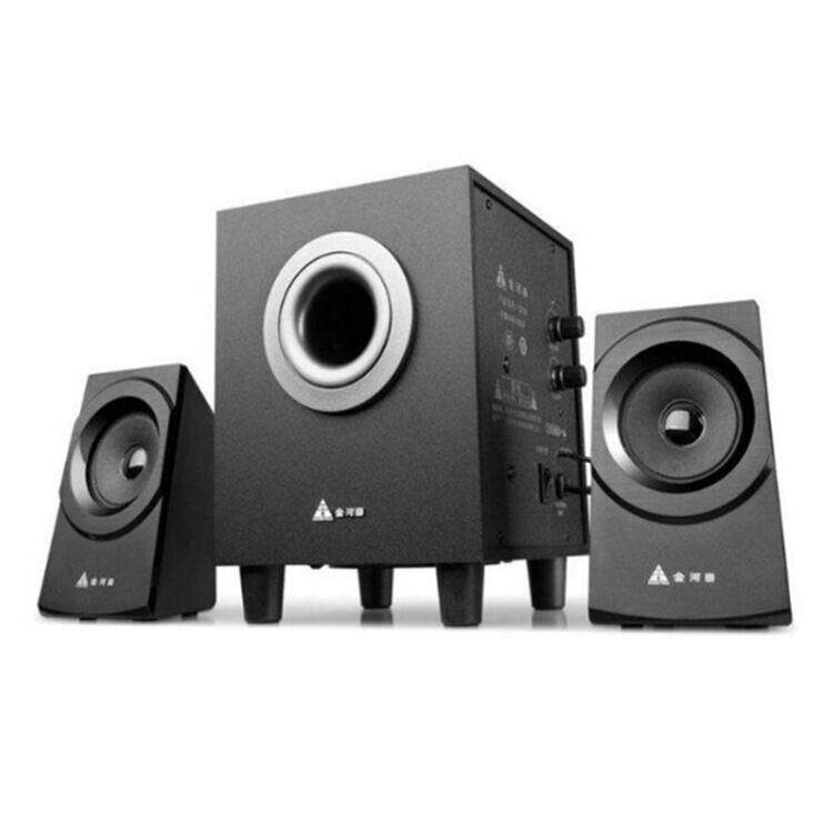 金河田Q200音响低音炮多媒体电脑音箱台式木质2.1