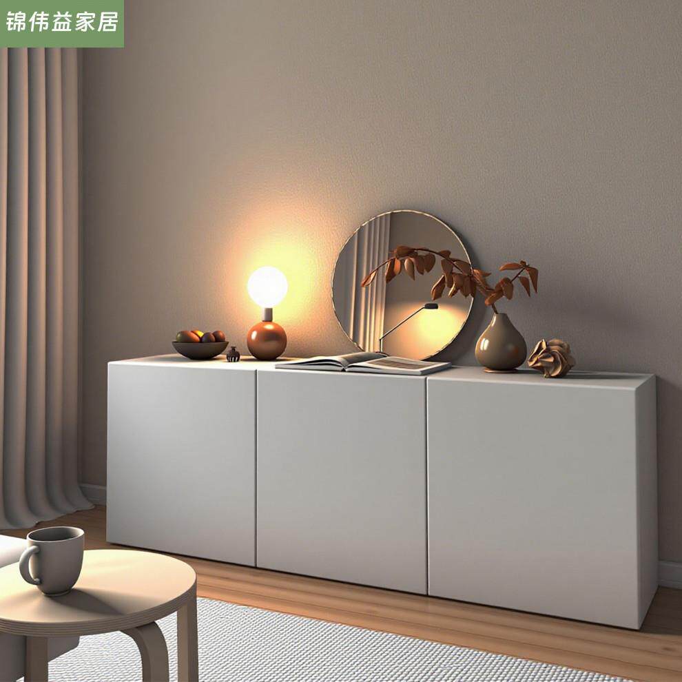 实木餐边柜储物柜客厅家用靠墙收纳柜70cm展示柜网红白色简约