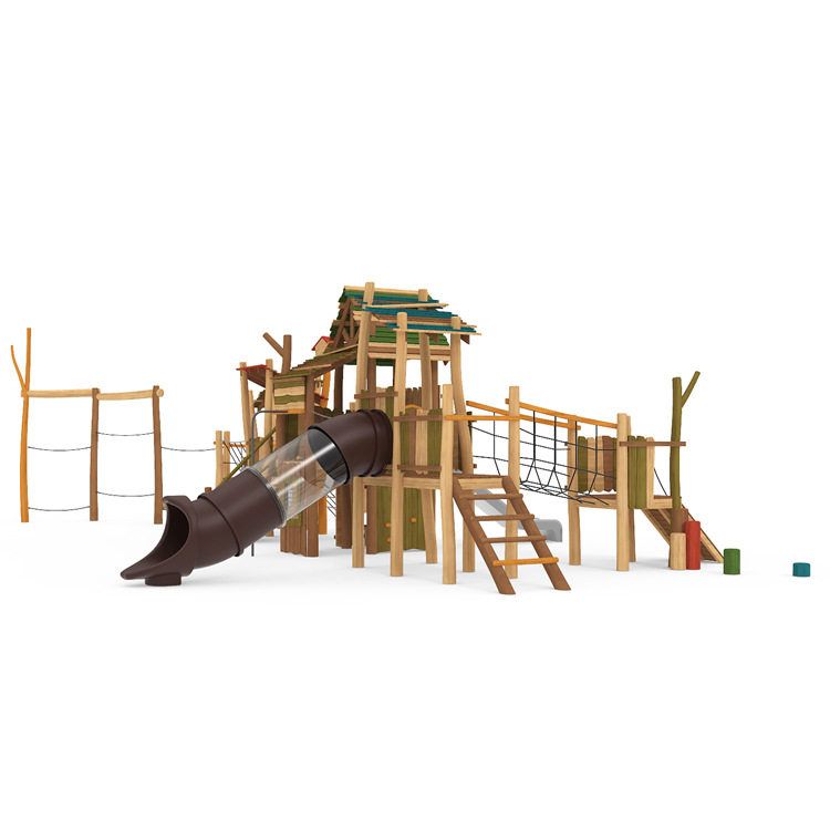 幼儿园户外黄花梨木组合滑梯