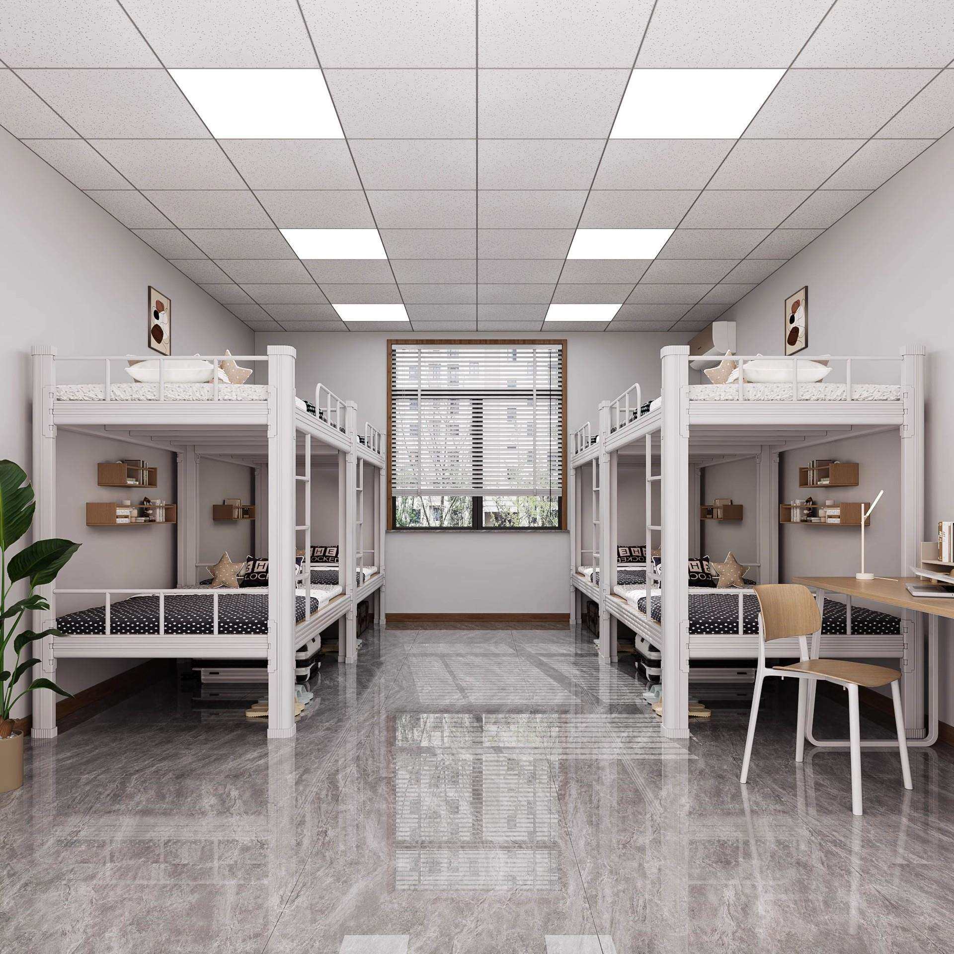 上下铺双层床双人员工宿舍铁床铁架高低铁艺上下床加厚学校公寓床