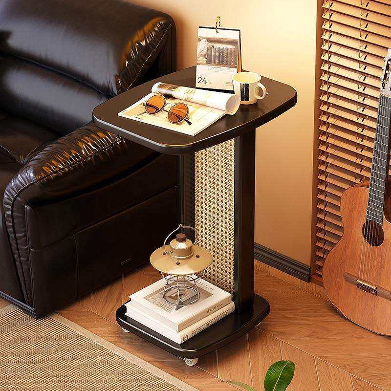 客厅沙发茶边几收纳可移动小茶桌卧室床边小桌子高级感床头置物架