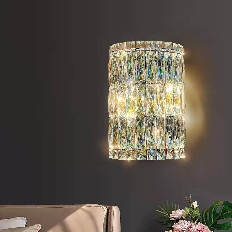 法式温馨化妆镜壁灯高级感水晶别墅民宿走廊过道欧式古典房间壁灯