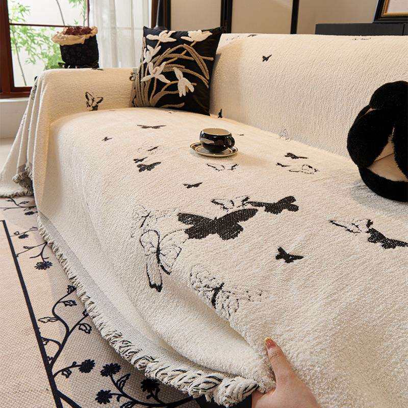 复古法式沙发巾一整张全盖2024新款轻奢高级感雪尼尔沙发盖布套罩