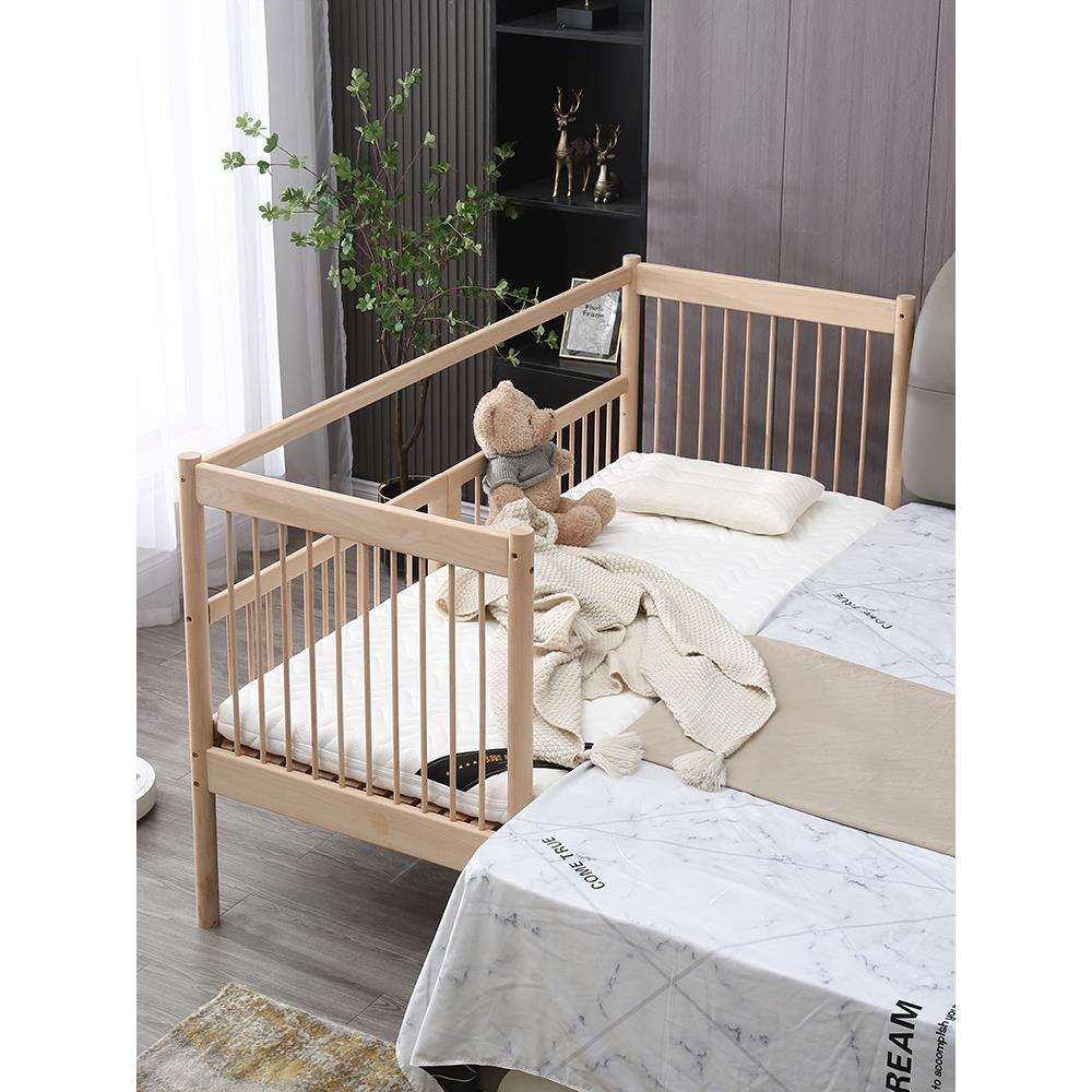 实木儿童床带护栏加宽床边床婴幼儿宝宝男孩女孩小床拼接大床