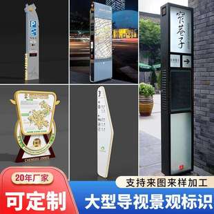 立式导视牌路边小区楼层道路停车场指示牌户外精神堡垒景区导向牌