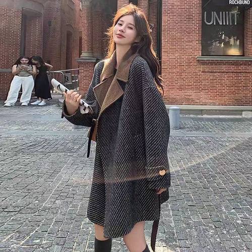 大码胖mm高级感复古条纹