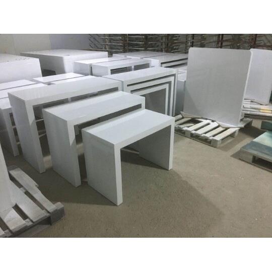 白色烤漆流水台中岛柜商场展台样品柜陈列柜展示架异形U型柜定制图片